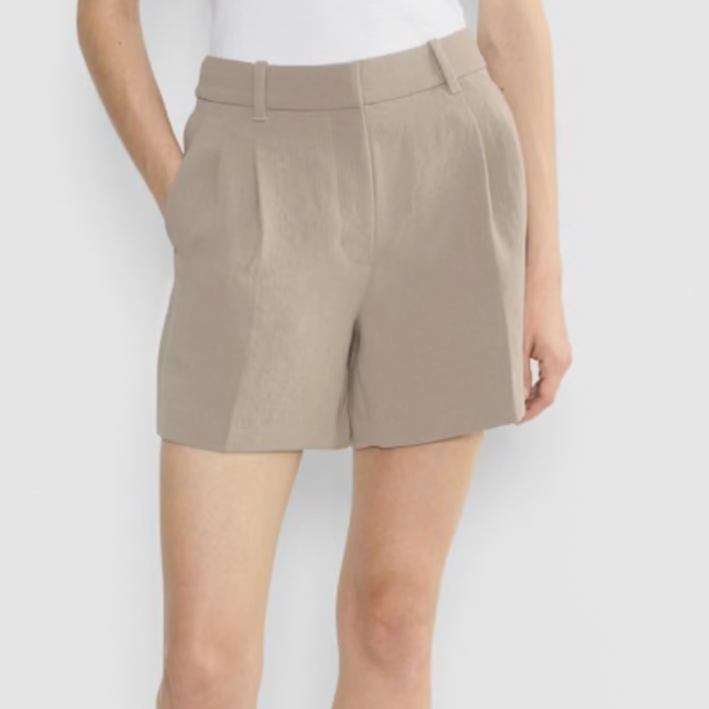 Aritzia mid thigh effortless shorts in modern taupe